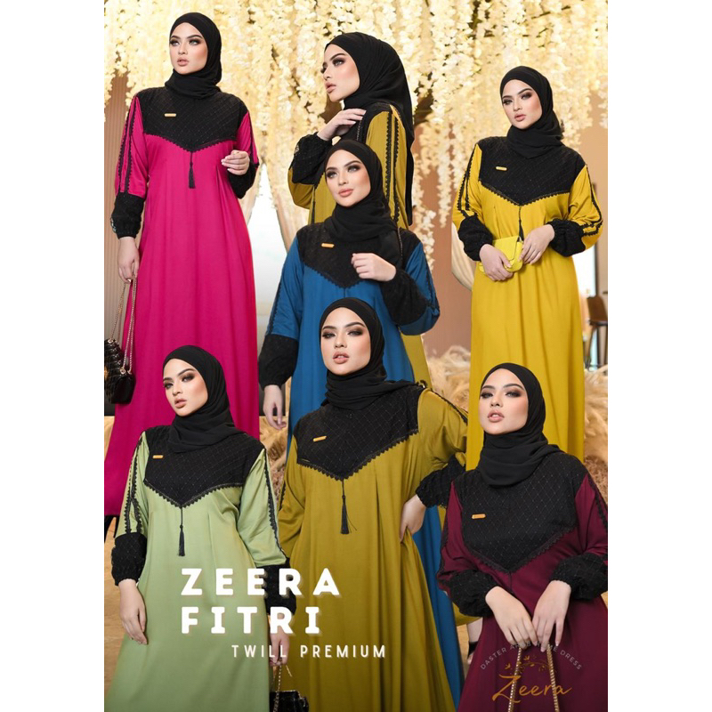 Daster Arab Zeera FITRI Maxi Dress Gamis Rayon Twill Premium