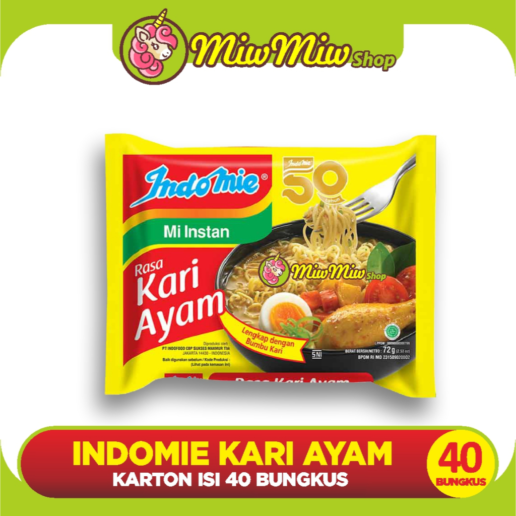 INDOMIE - Mie Instant / Mi Instan (Grosir - Karton/ Dus isi 40 Bungkus)