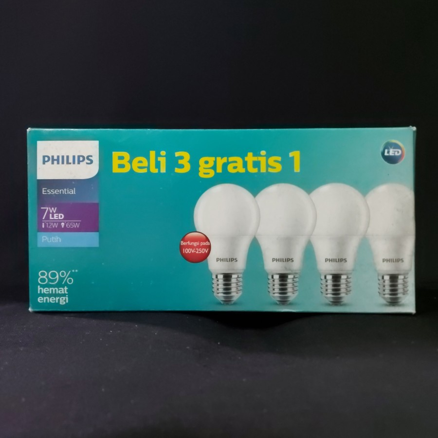 Lampu Led Philips Essential Isi 4 Paket Hemat 5W 7W 9W 11W Beli 3 Gratis 1 Sinar Putih Terang Multipack 5 Watt 7 Watt 9 Watt 11 Watt Buy 3 Get 1 Philip Esensial Bulb Bohlam Lamp6500K
