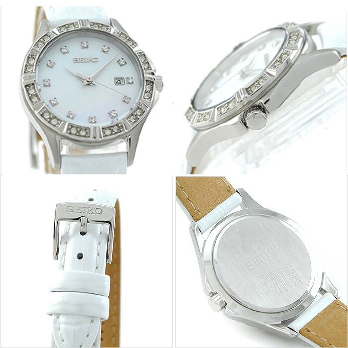 Seiko Ladies SXDF11P2 Quartz White Leather - Jam Tangan Wanita SXDF11