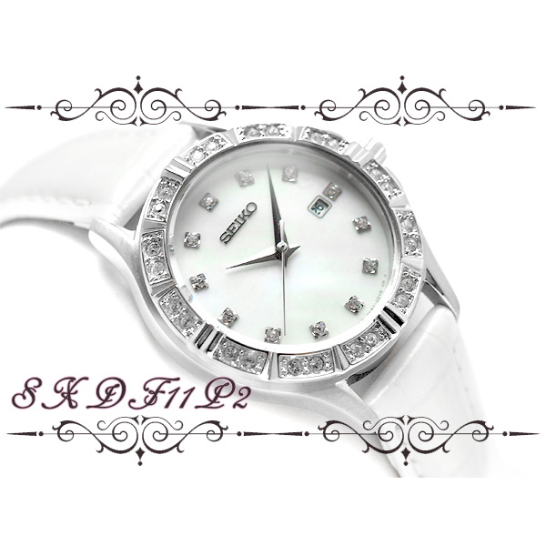 Seiko Ladies SXDF11P2 Quartz White Leather - Jam Tangan Wanita SXDF11