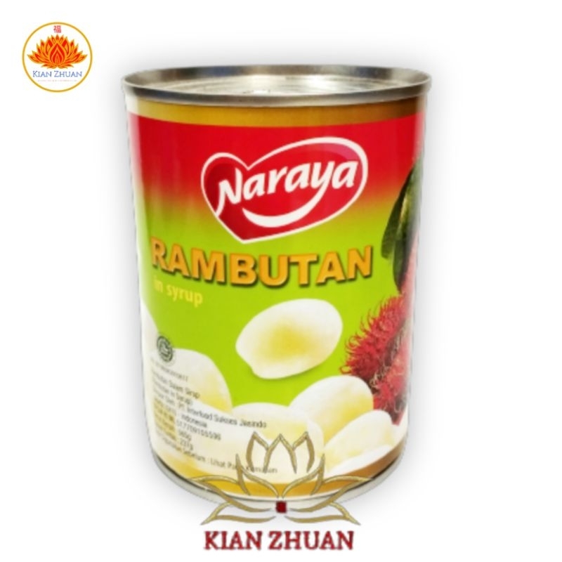 Naraya Aneka Buah Kalengan Rambutan/Nanas/Longan/Leci/Peach/Orange