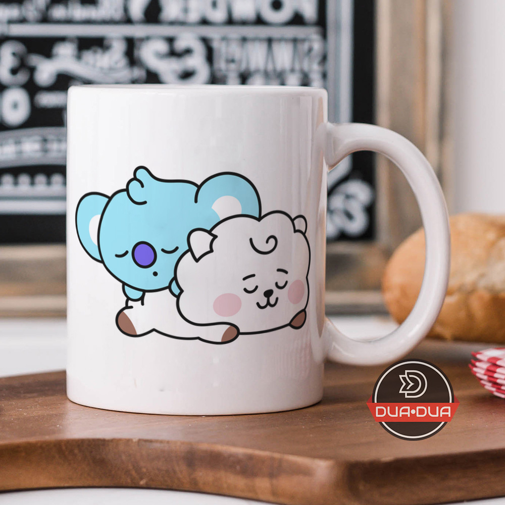 Mug cangkir bts bt21 koya rm and rj sleeping jin