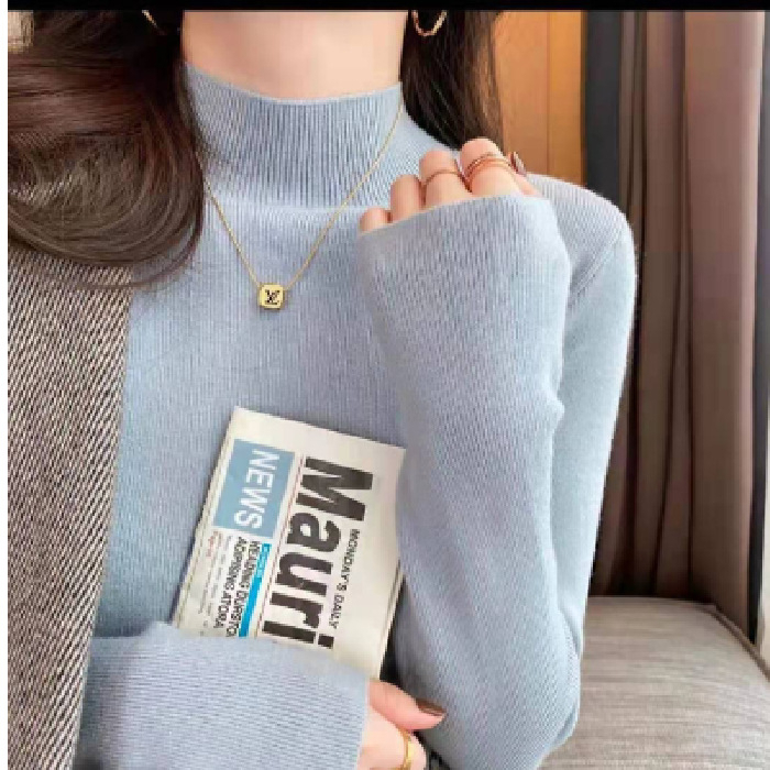 【 Bra Mall 】BJ-006 Atasan Rajut Turtleneck Wanita Lengan Panjang Bahan Halus dan Adem | Iner Rajut Turtleneck | Daleman Turtle Neck