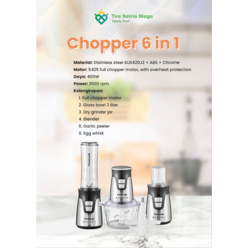 READY TOUCANS CHOPPER 6 IN 1 ORIGINAL