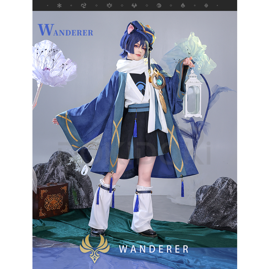 Wanderer Scaramouche Doujin Cosplay Game Genshin Impact  Cosplay Costume Scaramouche Cute Casual Wea