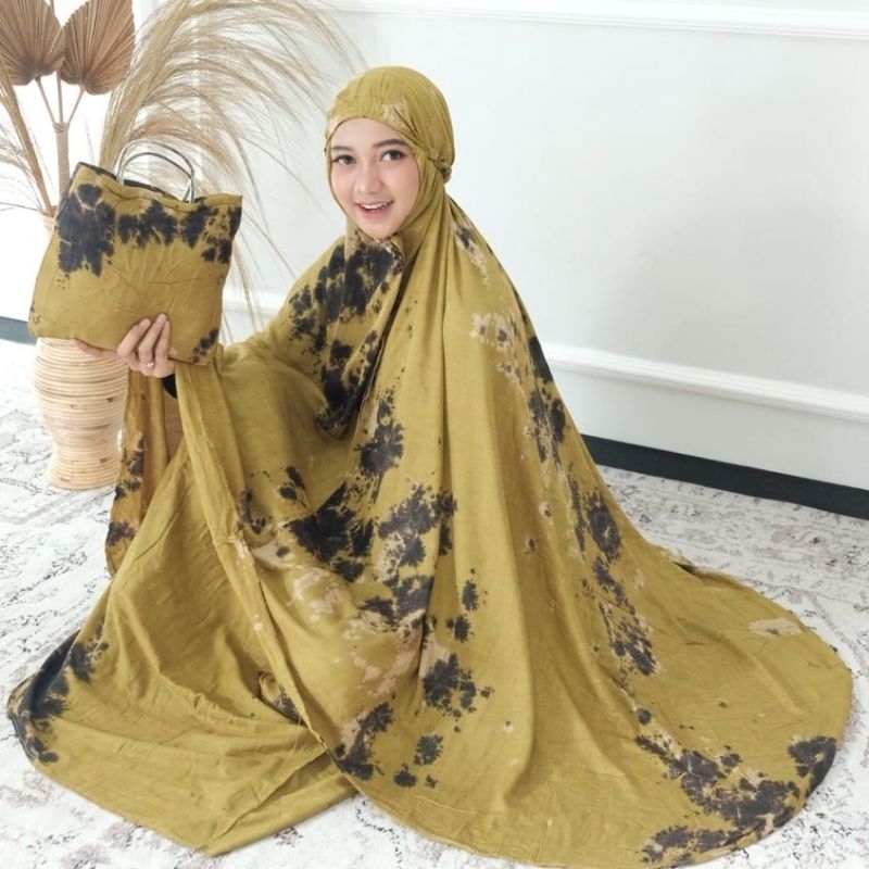 MUKENA RAYON DEWASA / MUKENA BALI RAYON MOTIF / MUKENA TIE DYE DEWASA / MUKENA RAYON MOTIF SOLO