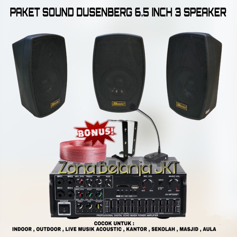 PAKET SOUND CAFE AULA KANTORAN DUSENBERG 6.5 INCH 3 SPEAKER ( SET 2 )