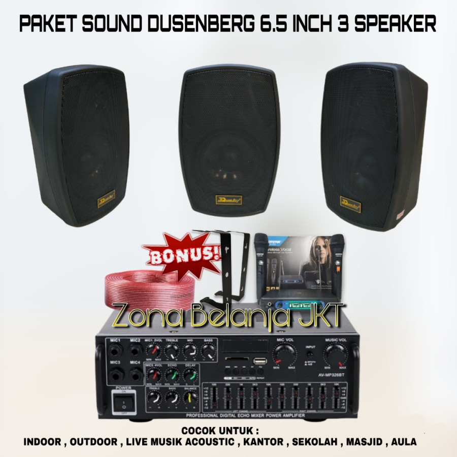 PAKET SOUND CAFE AULA KANTORAN DUSENBERG 6.5 INCH 3 SPEAKER ( SET 3 )