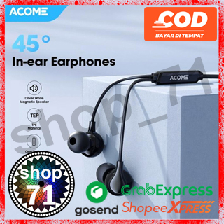 [S71] ACOME Wired Earphone AW07 Driver White Magnetic Speaker