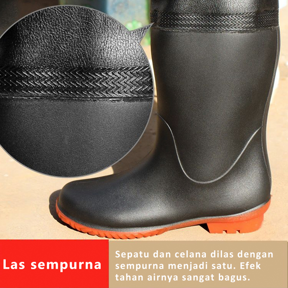 Sepatu Bot Karet Petani Panjang Celana Safety Wader Pants Anti Air