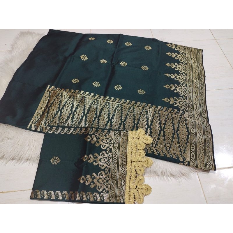 Songket silungkang warna hijau botol ( ijo botol )