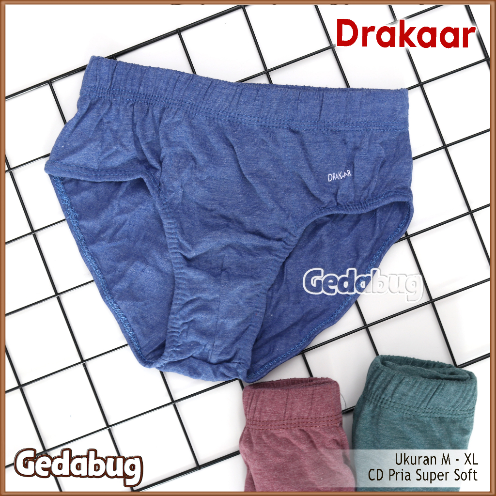 3 Pcs - Celana dalam pria DRAKAAR Mika | CD D&amp;K | Celana Pria dewasa Karet Kerut | Gedabug