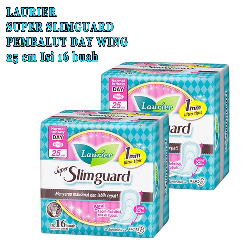 LAURIER SLIMGUARD 25cm isi 16 buah* pembalut laurier slimguard 25cm