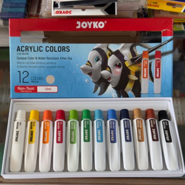 

Joyko Titi Acrylic Color 12 Warna 12ml/ Cat Acrylic / Cat Akrilik Murah