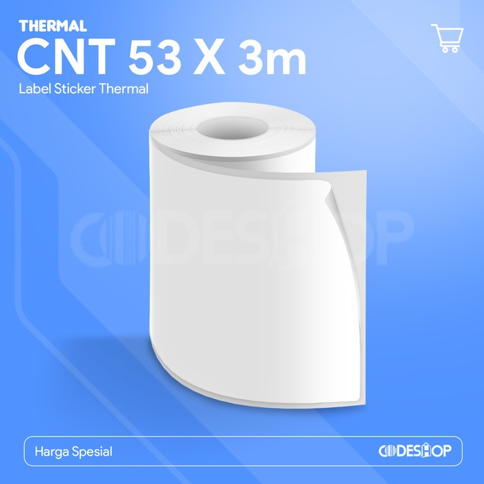 

Label Thermal 53x3m 53x3 Meter 53mm x 3M Stiker Printer Kasir 58 mm