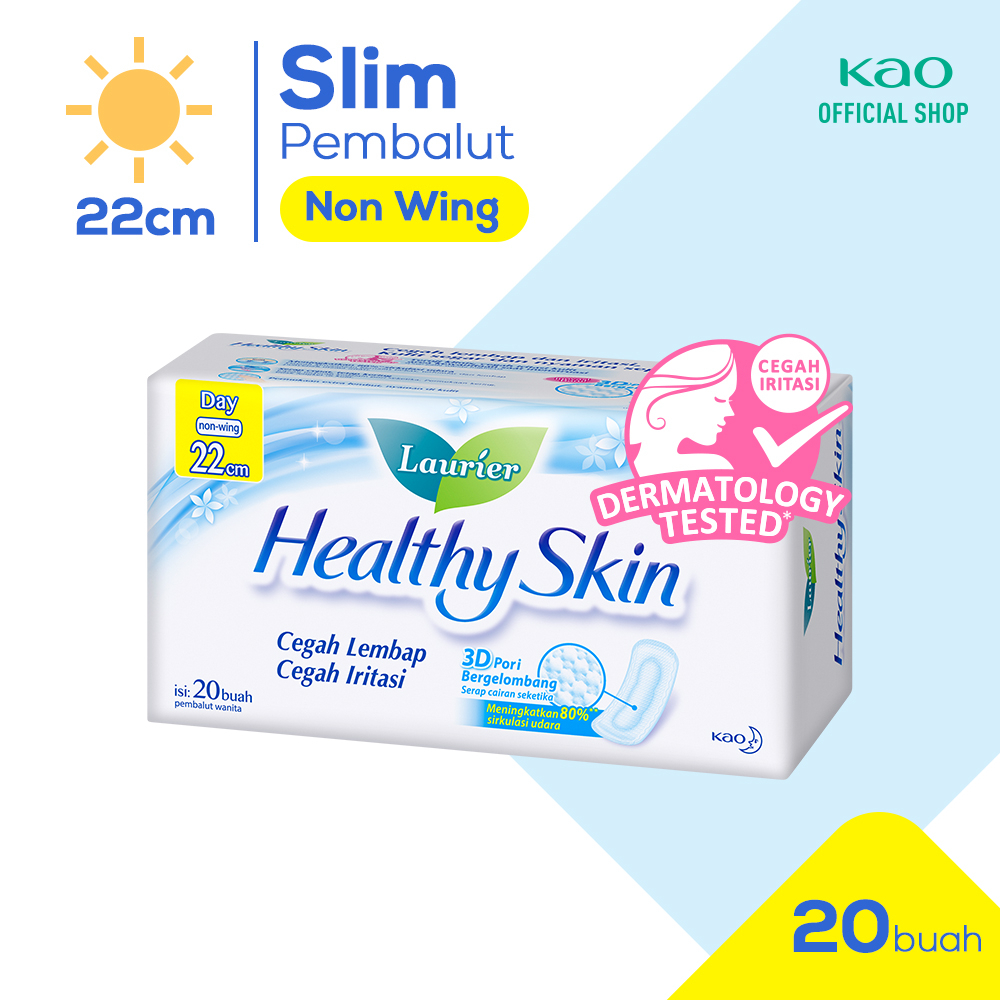 Laurier Healthy Skin Pembalut Wanita Day Irritation Free 22cm Non Wing Cegah Iritasi Dengan Permukaa