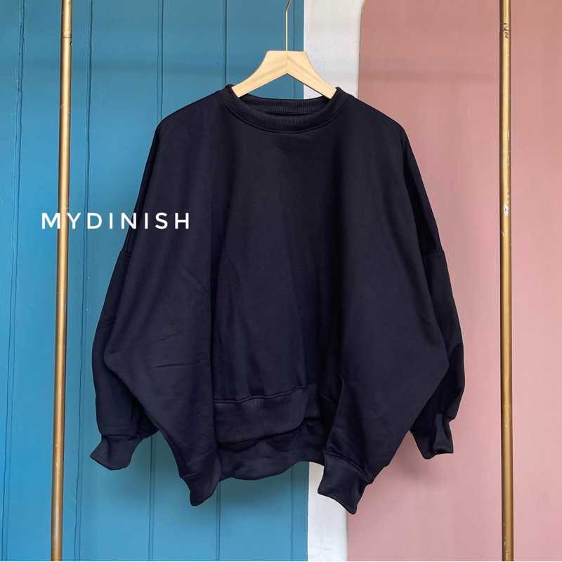 Rini Batwing Oversize - Sweater Polos Kekinian Bahan Fleece