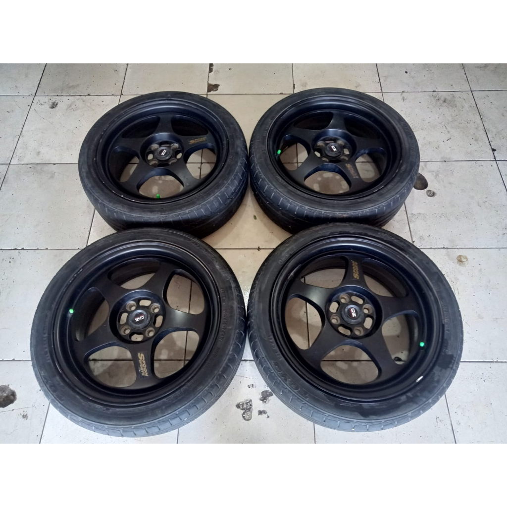 Velg Mobil Bekas R17 Spoon Ring 17 Lebar 7 Lobang Baut 4x100 Ban 205 45 R17 Toyo