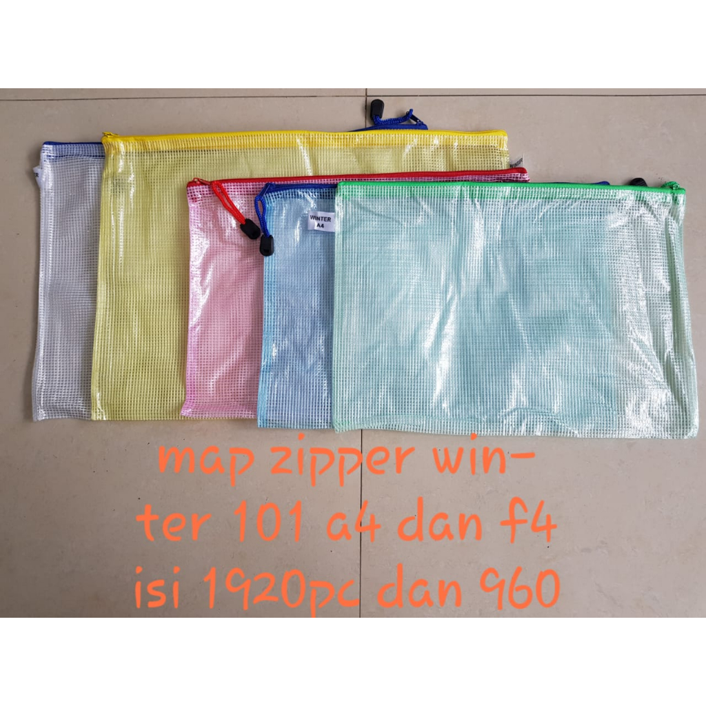 

Map A4 F4 Jaring Buku/Tas Dokumen Zipper Resleting POLOS/PELANGI/FANCY/WARNA WARNI
