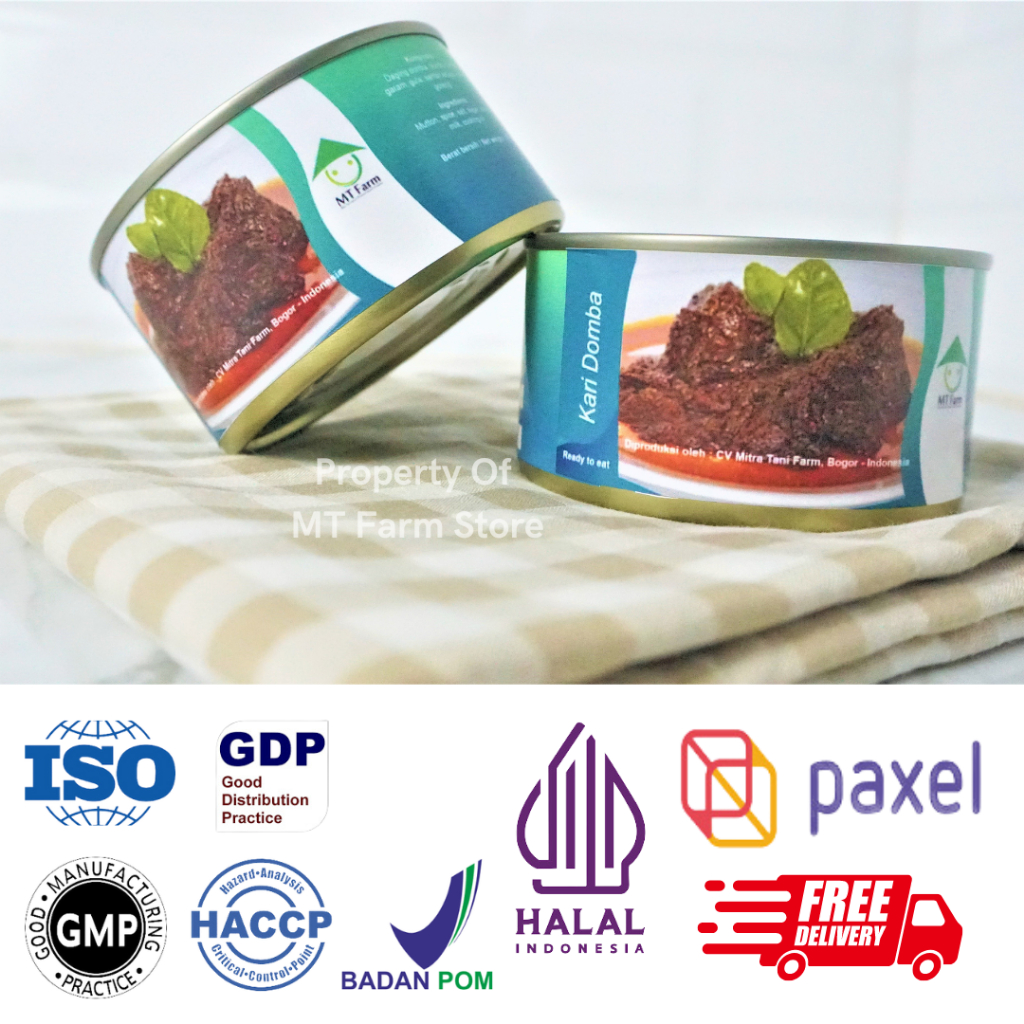 

Kari Domba Kaleng MT Farm makanan siap saji bumbu kari kambing 185 gram
