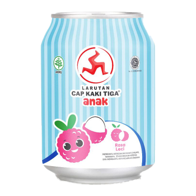 

Cap Kaki Tiga Anak Larutan Penyegar Leci Kaleng 250 ml