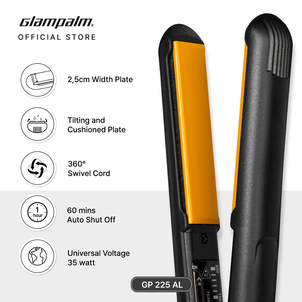Glampalm Catokan Pelurus Rambut / Vibrate Hair Straightener GP225AL