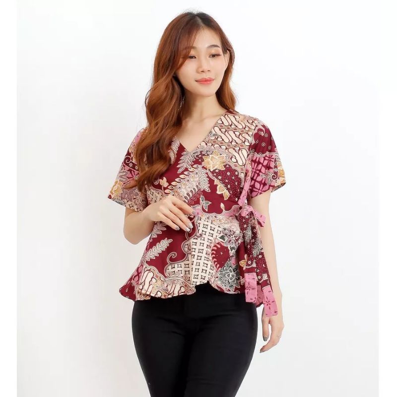 ATASAN BATIK WANITA A009-628 - BAHAN KATUN STRETCH