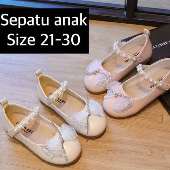 (LOLI-JKT) SP-143 SEPATU FLAT ANAK CEWEK PITA DIAMOND VERCACY SIZE  21-30