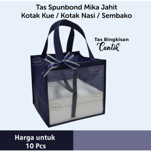 

Harga Per 10 Pcs Tas Spunbond Mika Jahit Kotak Kue