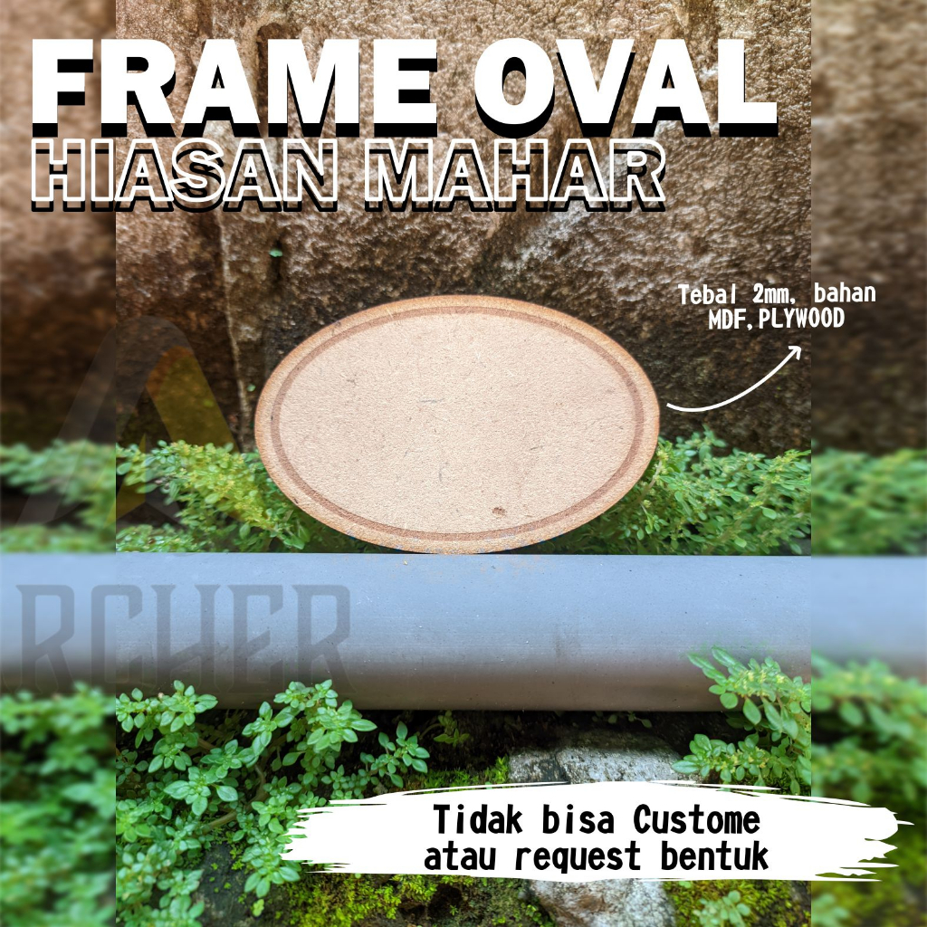 FRAME OVAL HIASAN MAHAR PLYWOOD