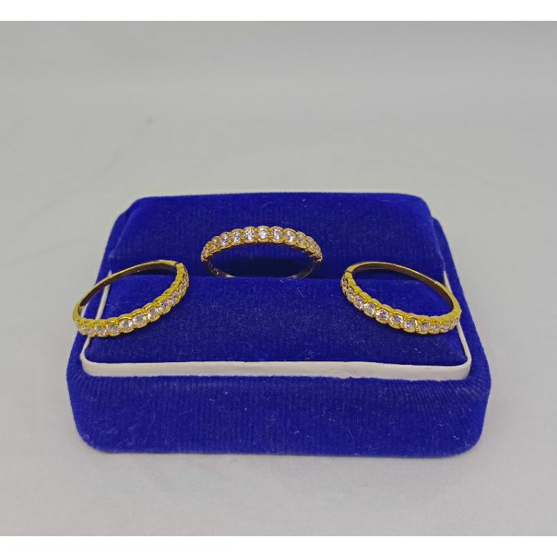 cincin listring mp 1 brs/perak asli silver 925 lapis emas/perhiasan fashion wanita terbaru