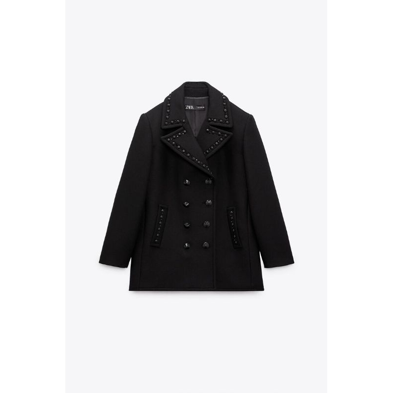 ZARA STUDD WOOL COAT