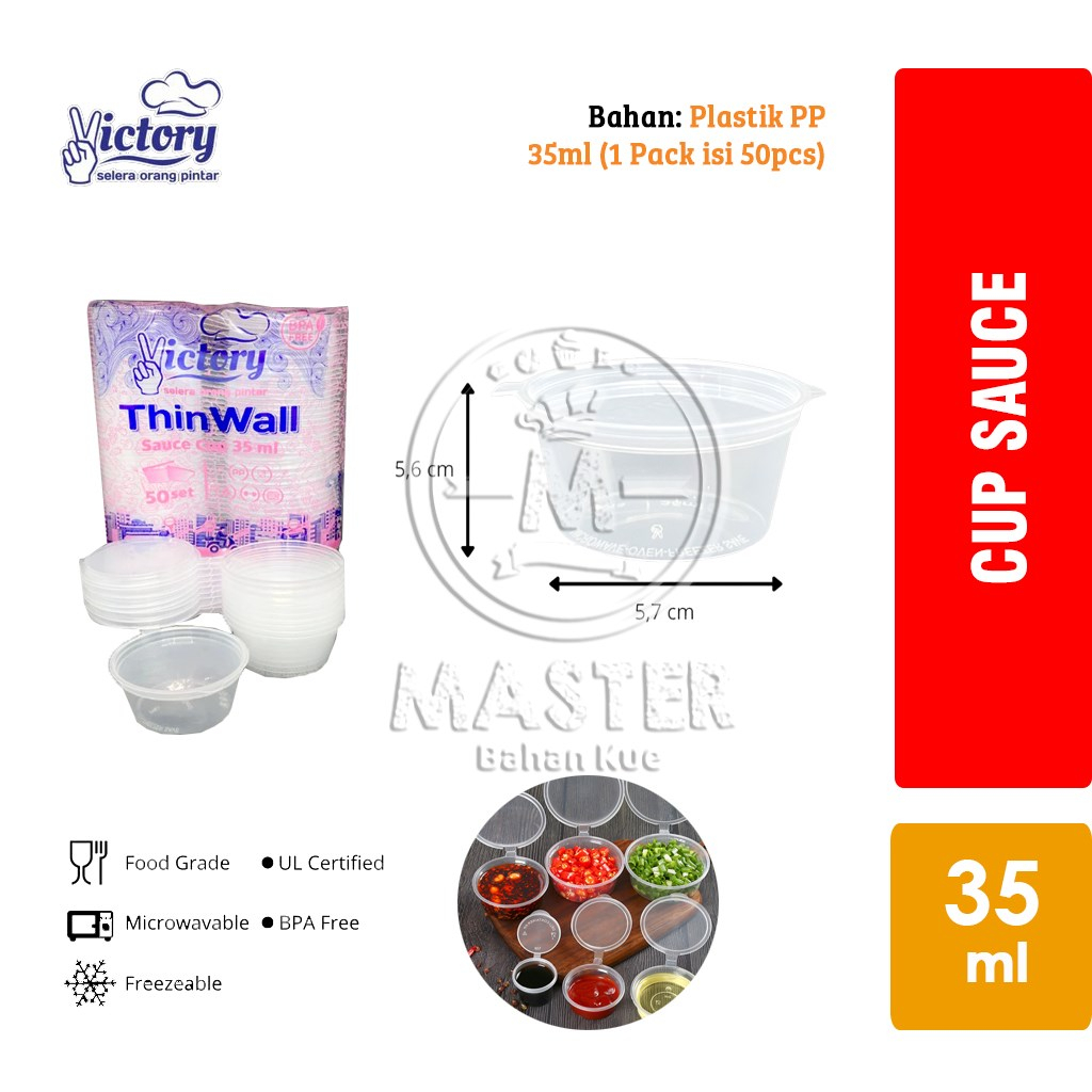 Thinwall Cup Sauce 35ml / Cup Sambal / Cup Saos [1pack isi 50pcs]