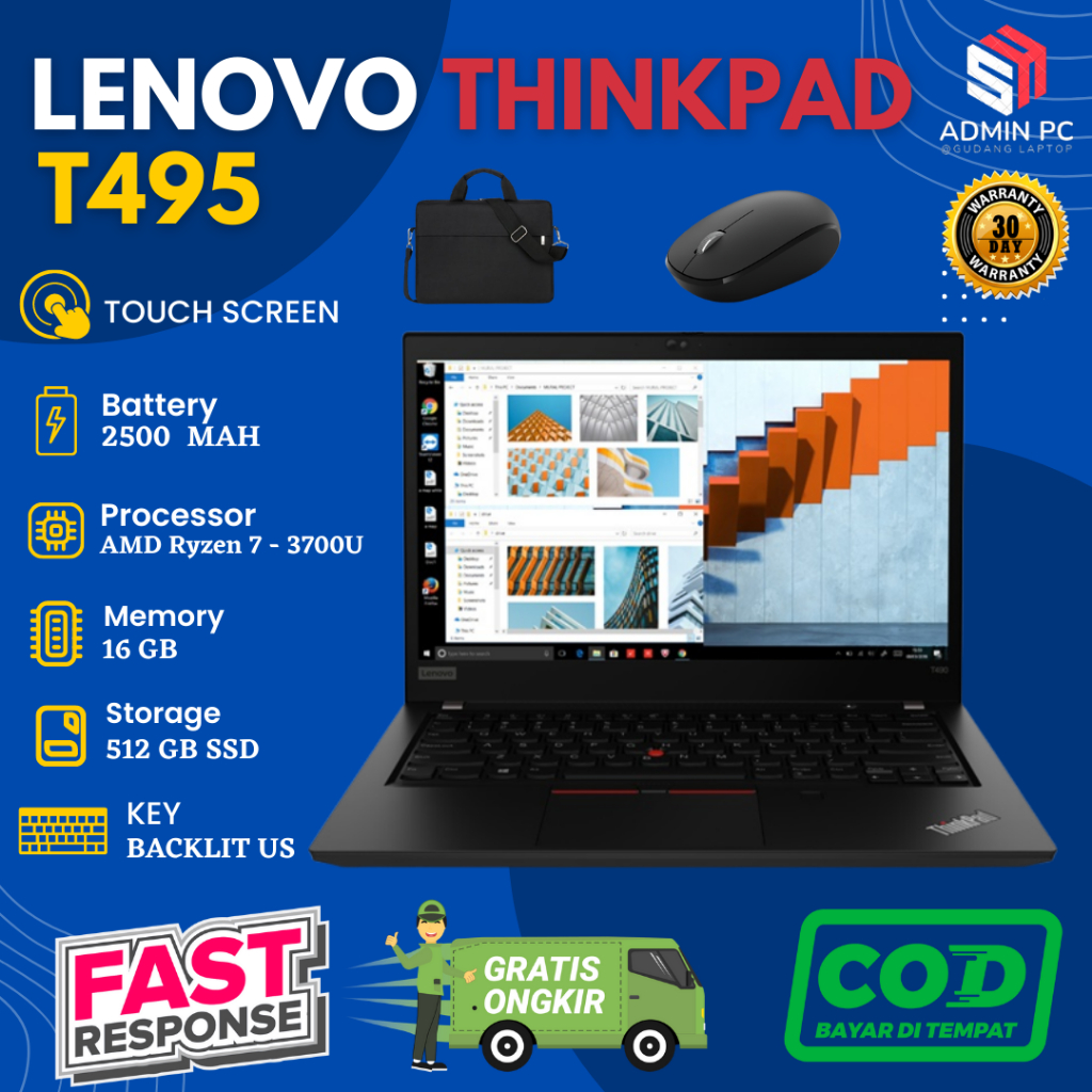 Lenovo Thinkpad T495 Ryzen 7 PRO 3700U ram 16 gb ssd 512gb