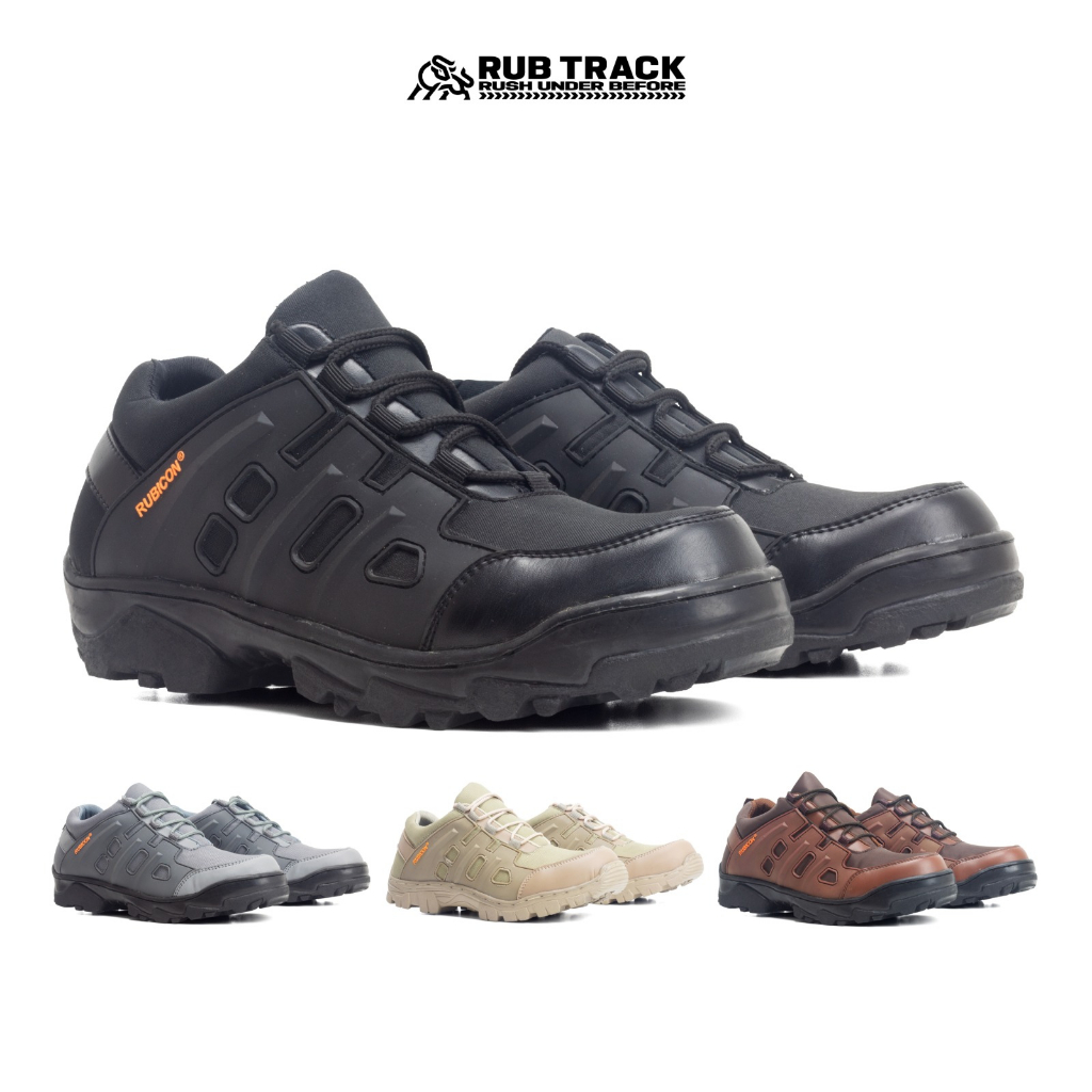 RUBICON SWAT LOW BLACK SEPATU BOOTS PRIA SAFETY UJUNG BESI TRACKING PROYEK KERJA KANTORAN