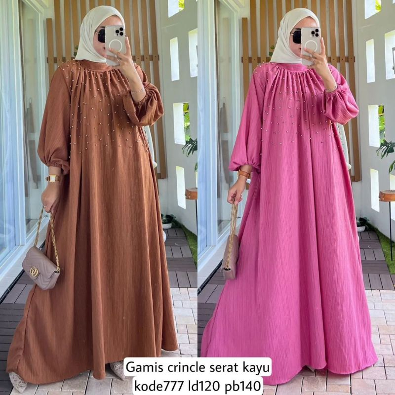 Gamis Crinkle Serat Terbaru / Gamis Rubiah Terbaru / Gamis Jumbo Terbaru / Midi Dress Crinkle Serat 