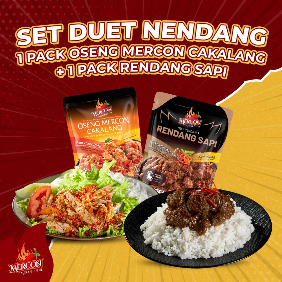 

MERCON MERAH PUTIH - SET DUET NENDANG OSENG MERCON CAKALANG+RENDANG