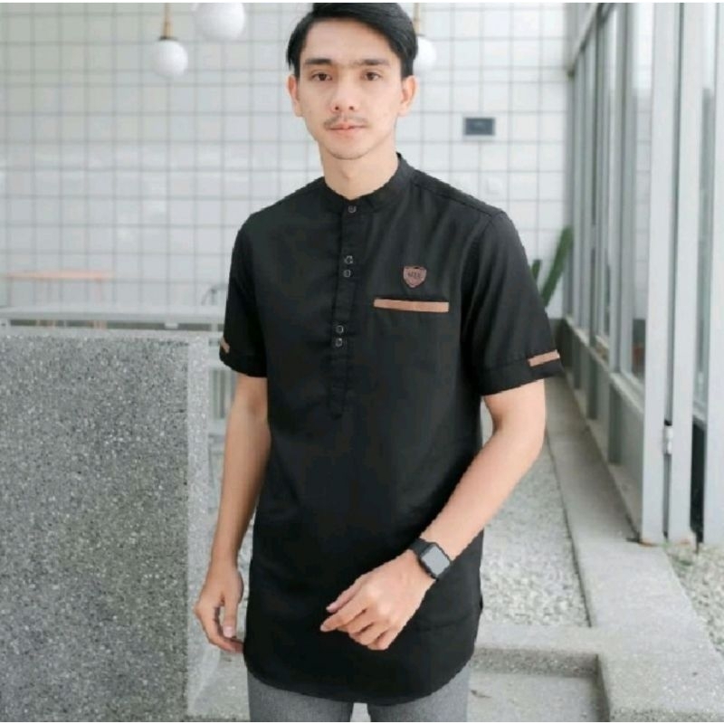 Baju koko polos pendek pria / kemeja koko pria terbaru
