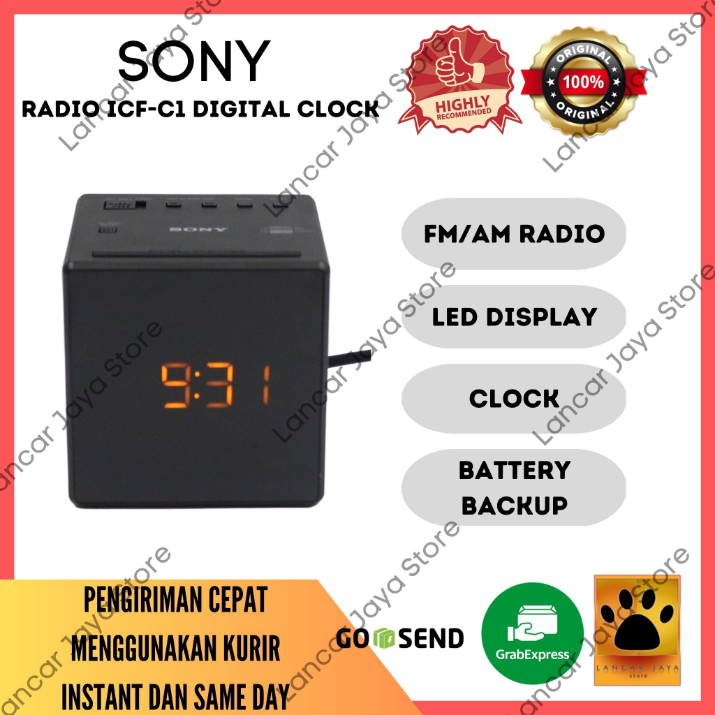 Radio FM/AM Clock Digital Sony ICF-C1 Radio Digital ICF-C1 2 Band