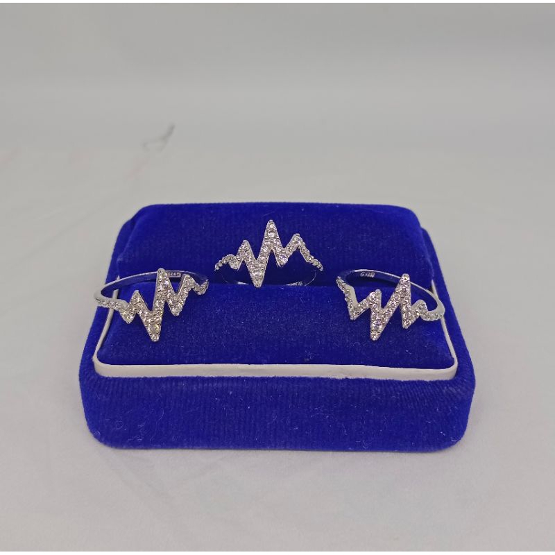 CINCIN GELOMBANG ZIGZAG CORR MP FULL/ CINCIN PERAK ASLI SILVER 925 LAPIS EMAS/ CINCIN FASHION WANITA TERBARU