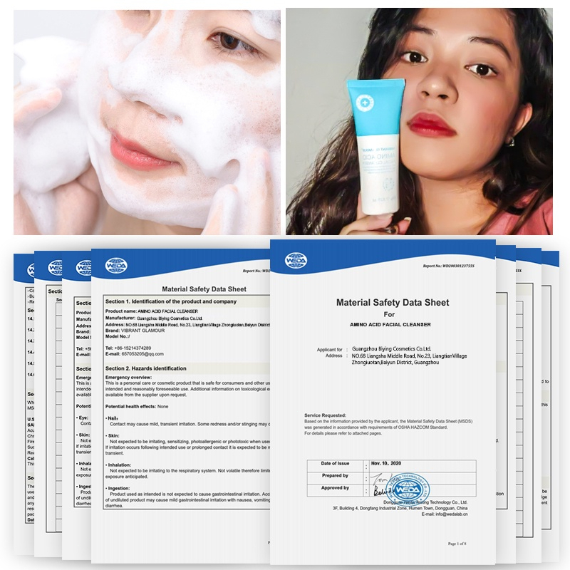 VIBRANT GLAMOUR Amino Acid Facial Cleanser &amp; Pembersih Wajah Whitening Acne Deep Cleansing Non-irritating Face Wash - 80g Original