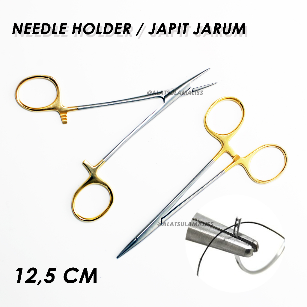 Needle Holder GOLD Sulam Eyelid / Japit Jarum