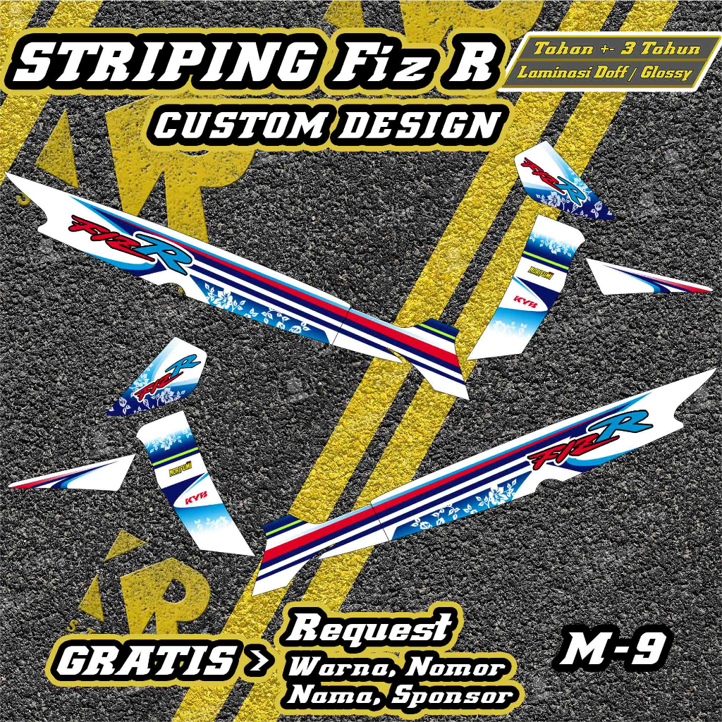 Striping Fiz R / Poswan Custom Desain Stiker Fiz R | lis variasi sticker fiz r | M9 | KR STICKER