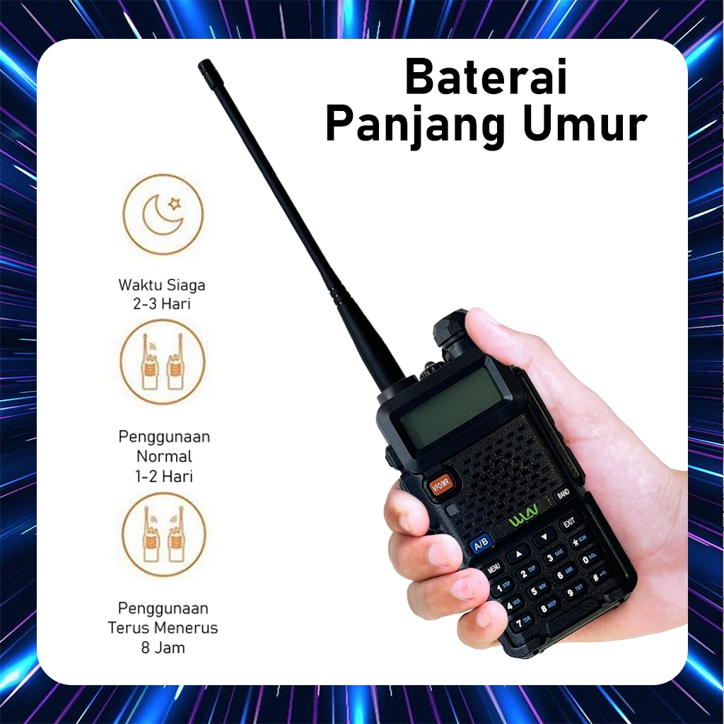 HT WLN KD-UV1 Walkie TalkieMirip BF UV5R Dual Band 5W 128CH UHF+VHF handy talkie