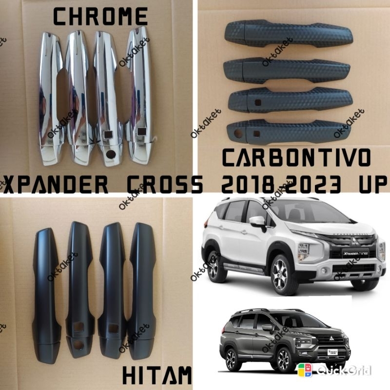 paket outer handle tank cover Xpander Cross 2018 2020 2023 2024 Hitam Chrome Carbontivo