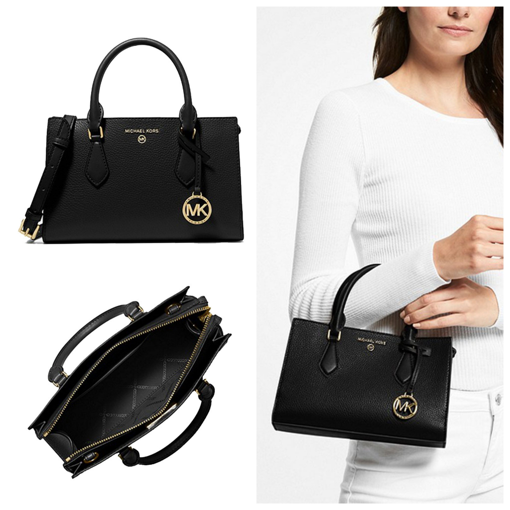 Tas MK Valerie Small EW Satchel Black sz 25x16x7cm