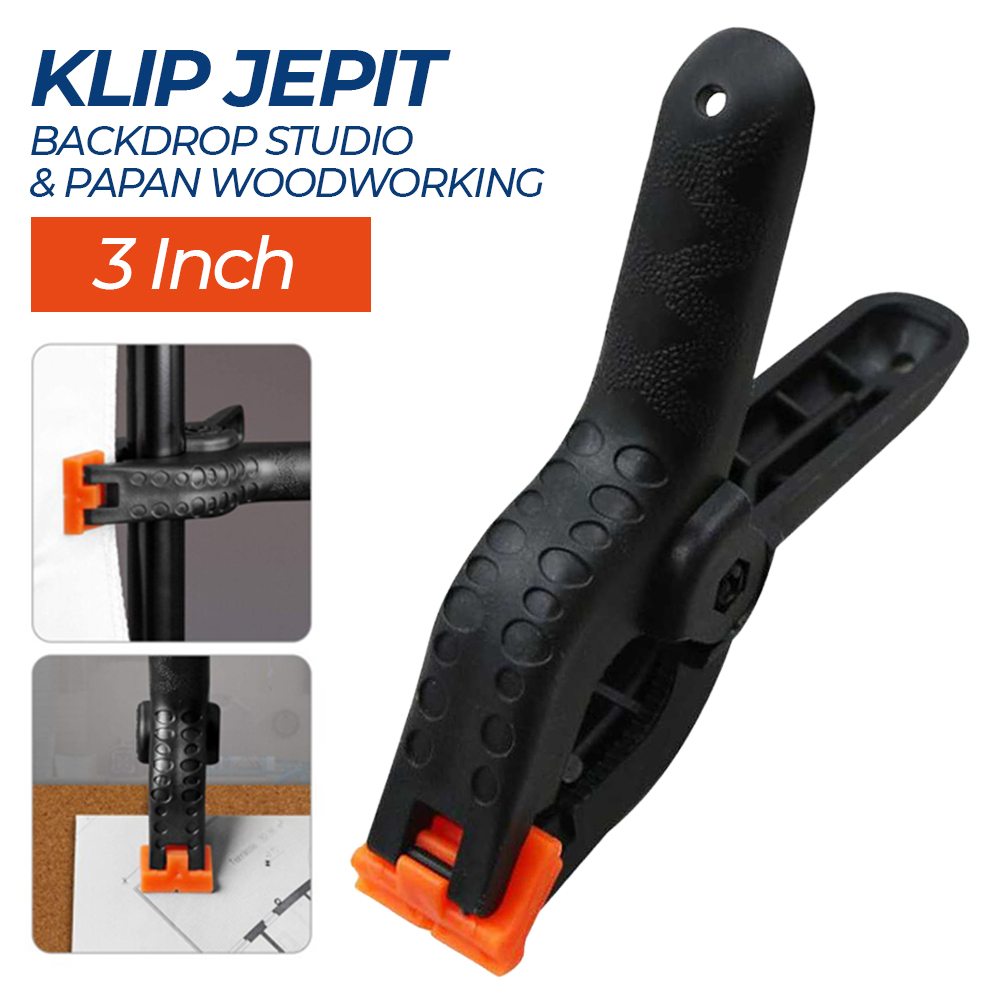 Klip Jepit Backdrop Studio Fotografi &amp; Papan Woodworking Spring Clamp 3 Inch - Black