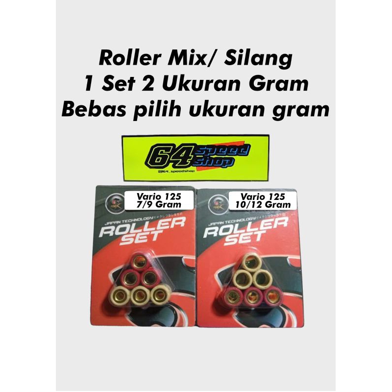 Roller Vario125 Vario150  PCX150 Beat 2020 Genio mix silang 1set isi 2 ukuran 7,8,9,10,11,12,13,14,1