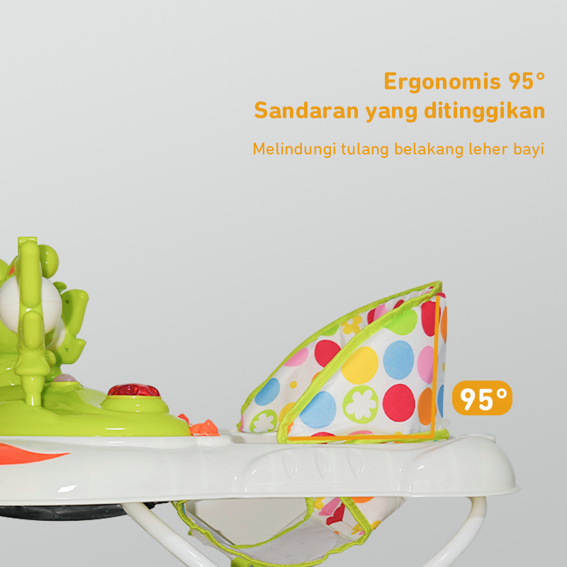 DADAWARD Baby Walker Milefo Musik Dorongan Mainan Bola+Pegangan Kupu2 Dorongan Roda 7pc